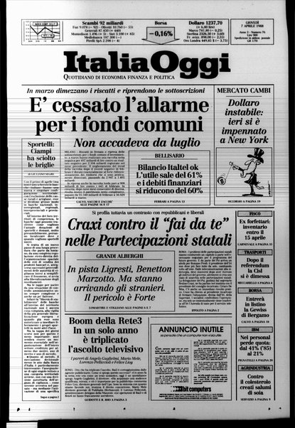 Italia oggi : quotidiano di economia finanza e politica